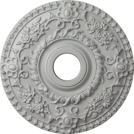 Ekena Millwork Rose Ceiling Medallion (Fits Canopies up to 7 1/4"), Hand-Painted Frost, 18"OD x 3 1/2"ID x 1 1/2"P CM18ROFRF